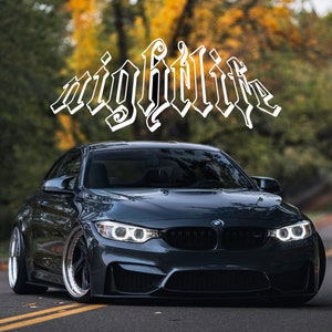 Windshield Banner nightlife - Sharp V2    (Night, Decals, Stickers, Cars, JDM, Muscle)