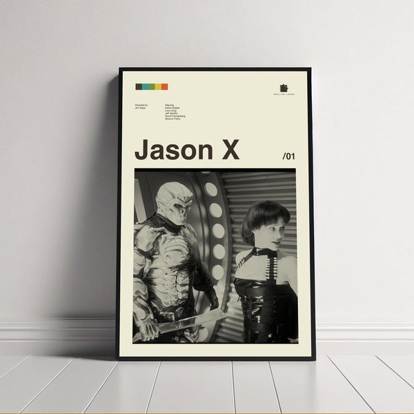 Jason X Poster, Jason X Print, James Isaac, Retro Poster, Minimalist Art, Vintage Poster, Midcentury Art, Movie Poster, Wall Decor