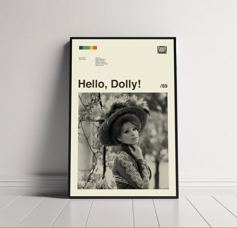 Hello, Dolly Poster, Gene Kelly, Vintage Poster, Retro Poster, Minimalist Art, Midcentury Art, Modern Poster, Movie Poster, Wall Decor image 3