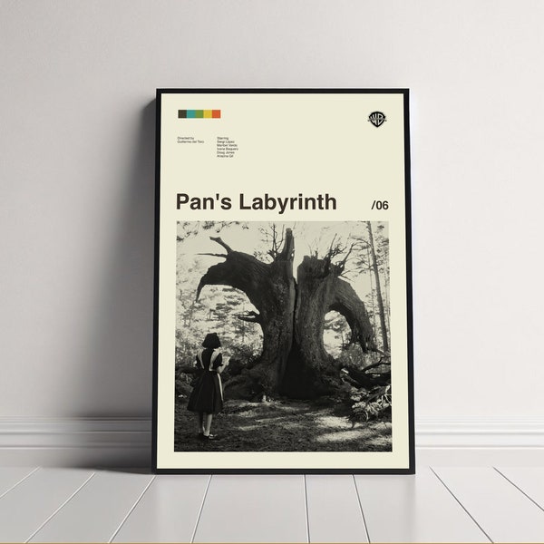 Pan's Labyrinth Poster, Guillermo del Toro, Minimalist Art, Vintage Poster, Midcentury Art, Modern Art, Movie Poster, Retro Art, Wall Decor