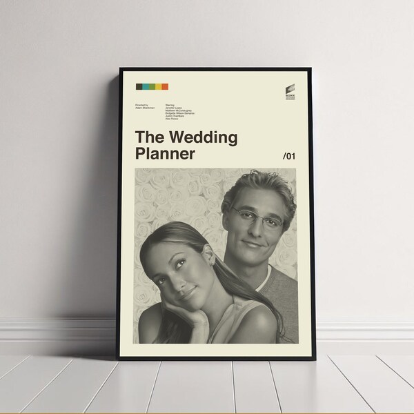 The Wedding Planner Poster, The Wedding Planner Print, Adam Shankman, Minimalist Art, Retro Poster, Midcentury Art, Movie Poster, Wall Decor