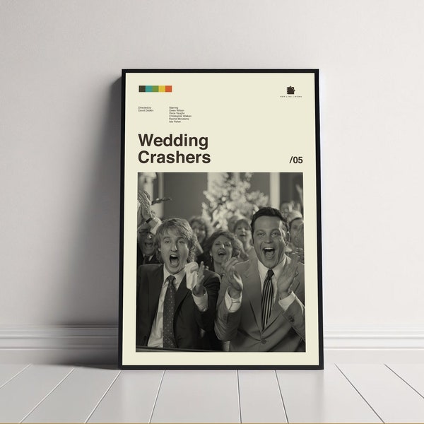 Wedding Crashers Poster, David Dobkin, Vintage Poster, Retro Poster, Minimalist Art, Midcentury Art, Modern Poster, Movie Poster, Wall Decor