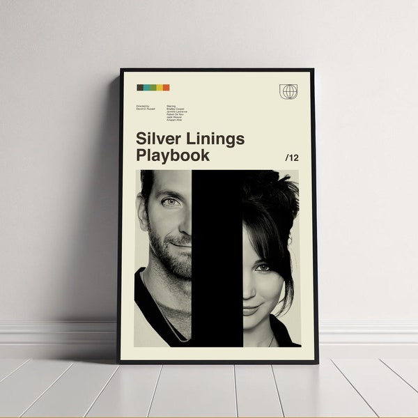 Silver Linings Playbook Poster, David O. Russell, Minimalist Art, Vintage Poster, Midcentury Art, Modern Art, Movie Poster, Wall Decor