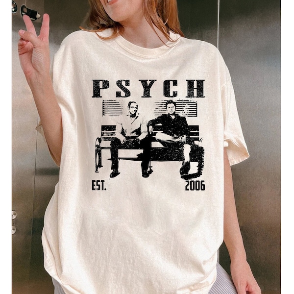 Psych T Shirt, Psych Shirt, Psych Tee, TV Series T-Shirt, Movie T-Shirt, Vintage Shirt, Midcentury Shirt, Minimalist Shirt, Movie Tee