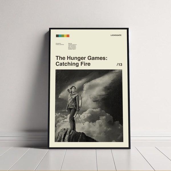 The Hunger Games: Catching Fire Poster, Francis Lawrence, Minimalist Art, Vintage Poster, Midcentury Art, Movie Poster, Wall Decor