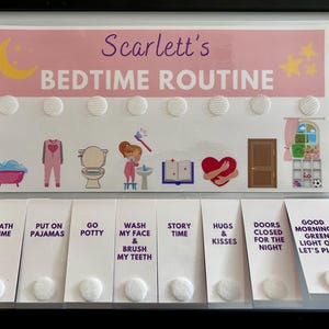 Toddler Bedtime Routine Chart | Daily Routine Chart | Toddler Interactive Routine Chart | Bedtime Checklist for Toddlers |