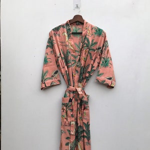 100% Cotton Indian Beach Kimono Robe ,Kimono Robe,Cotton Robe,Shower Robe, Maternity Robe Bath robe Dressing Gown Beachwear