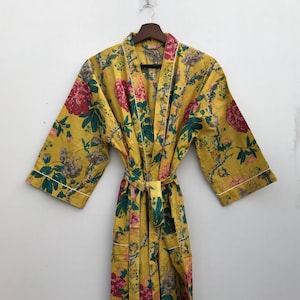 Bath Robe,Cotton Kimono,Indian Hand block print Cotton Bath Robe,Night Wear Suit,Swim Wear,Dressing Gown