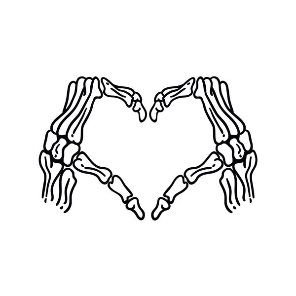 Skeleton Heart Hands Svg File | Heart Svg | Skeleton love Svg | Skeleton Svg | Png DXF Jpg Eps File for Cricut