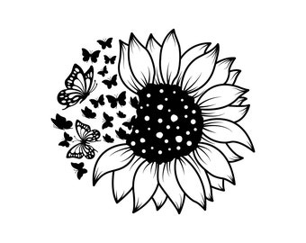 Borboleta Girassol (Download Digital - svg, png, eps, dxf, jpg)