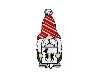 Santa Gnome SVG, Christmas Vector Illustration (Digital Download)