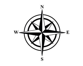 Compass Rose SVG, Nautical Compass SVG, Glowforge Cricut File, Vector Compass Clipart, Instant Download