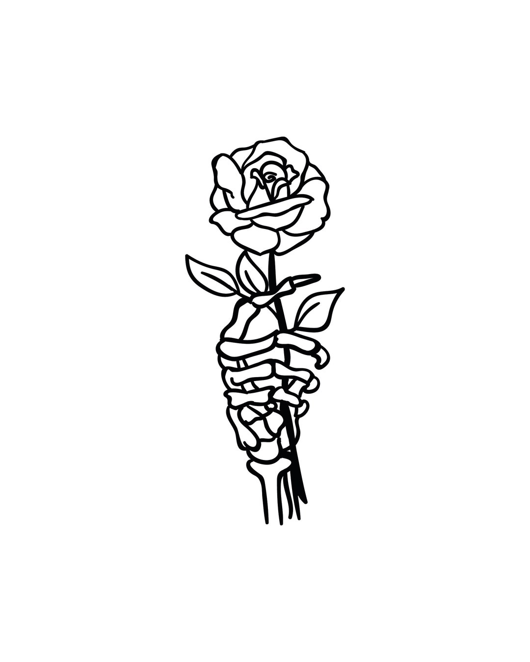 Skeleton Rose SVG Instant Download EPS DXF Png Rose Svg - Etsy