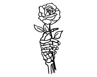 Skeleton Rose SVG, Instant Download, EPS, DXF, png, Rose svg