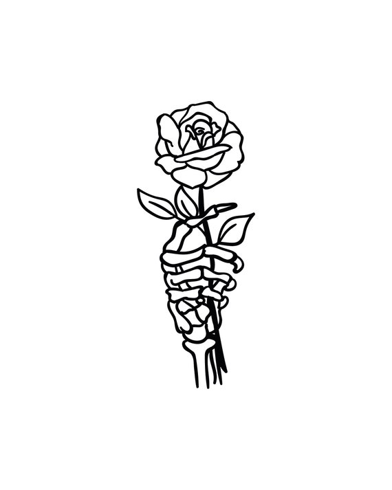 Skeleton Rose SVG, Instant Download, EPS, DXF, png, Rose svg