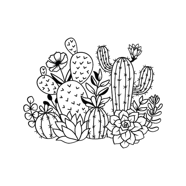 Cactus Svg, Cute Cactus Svg, Green Cactus Svg, Dxf, Eps, Png, Kids Cut Files, Mexican Svg, Cactus Clipart, Cinco de Mayo, Silhouette, Cricut