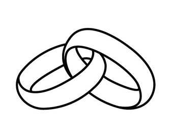 Wedding Rings SVG, Intertwined Rings Clipart, Silhouette, Cricut