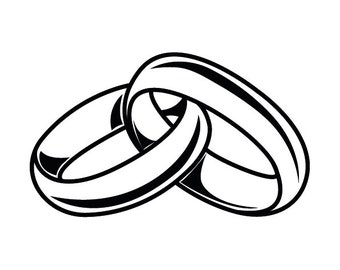 Wedding Rings SVG Clipart, Marriage Silhouette, Cricut