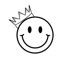 Crown Smiley Face Digital Download SVG PNG JPG dxf ai pdf