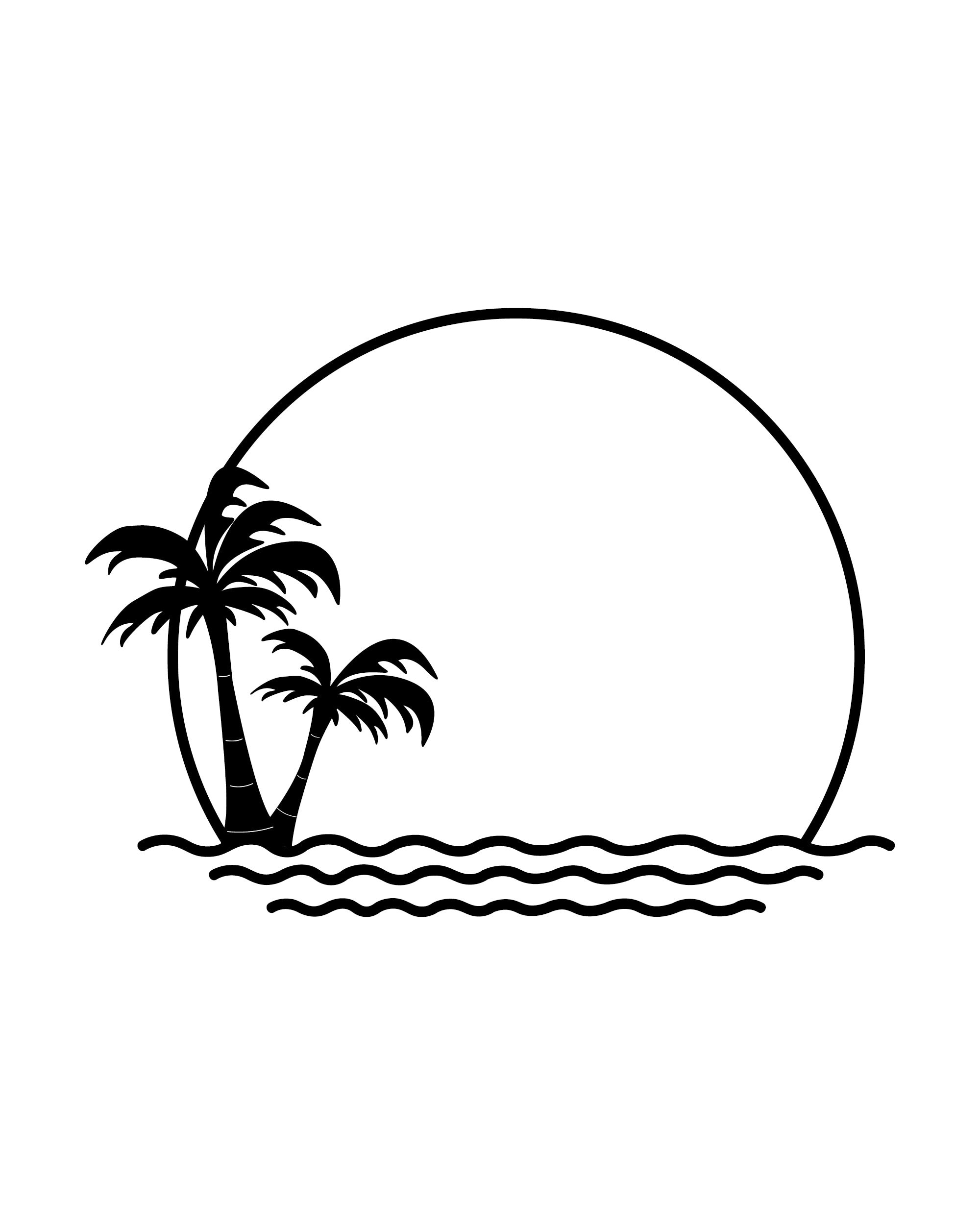 Palm Trees Instant Download SVG, PNG, EPS, Dxf, Jpg Digital