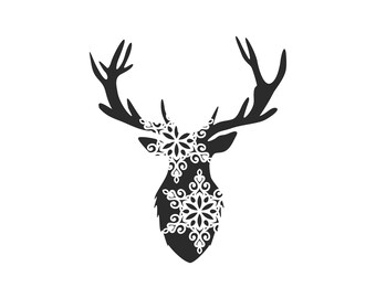 Deer Head Silhouette Svg | Hunting Vector Clipart (Digital Download)