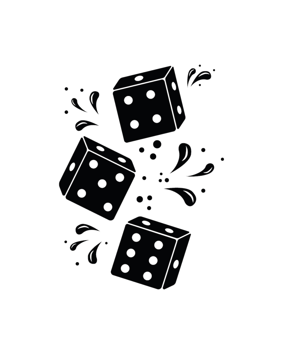 Dice Black Silhouette Instant Downloads SVG, PNG, Aı, EPS Digital ...