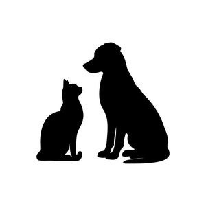 Cane e gatto Svg - Silhouette di cane e gatto - Pacchetto svg di cane e gatto - File di taglio di cane e gatto - Clipart di cane e gatto - svg - eps - dxf - png - jpg