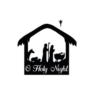 Silent Night Oh Holy Night Svg, Svg files for Cricut, PNG, Instant Download, Nativity Christmas Svg, Religious Svg, Png, Eps, Dxf