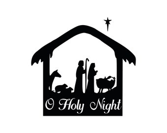 Silent Night Nativity SVG, Christmas Religious Cricut Files (Digital Download)