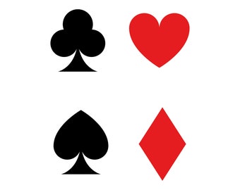 Play Card Suits SVG, PNG, EPS, dxf, jpg digital download