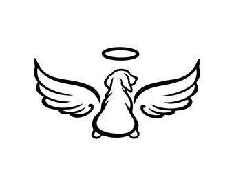 Angel Dog Memorial SVG, Pet Loss, Dog with Wings (Digital Download)