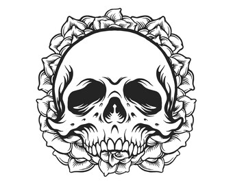 Floral Skull SVG, Gothic Halloween Cut File (Digital Download)