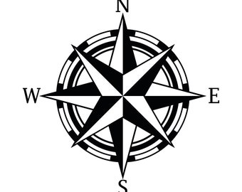 Compass Rose SVG, Nautical Vector Graphics (Digital Download)