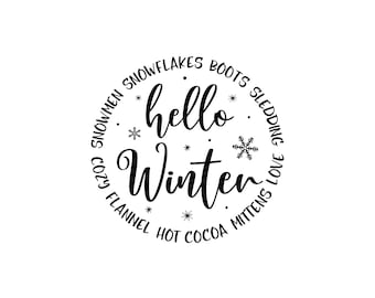 Hello Winter SVG / Cut File / Cricut / Commercial use / Silhouette / Holidays SVG / Sweaters SVG