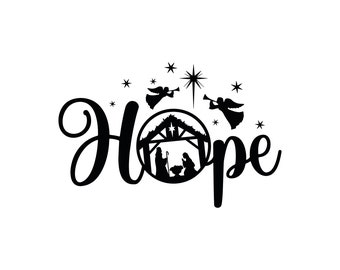 Hope Christmas Nativity Scene SVG, Commercial Use Digital Design