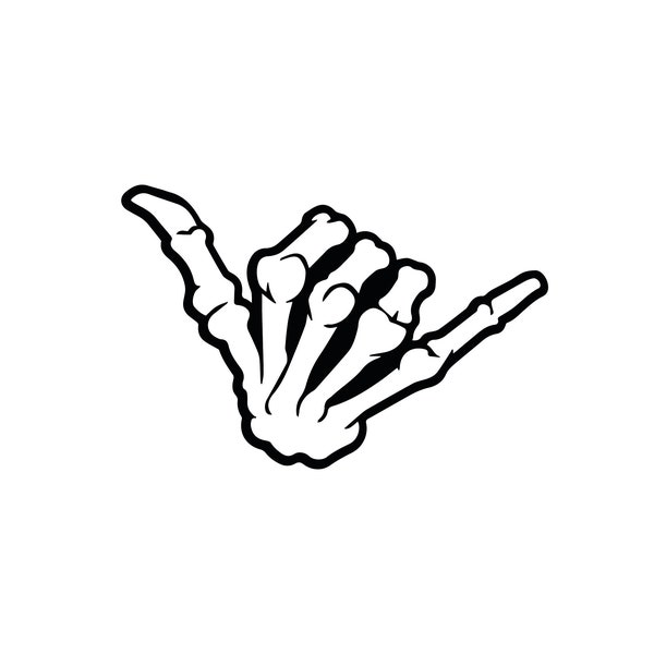 Skeleton Shaka Sign, Skeleton Hand Instant Download SVG, PNG, EPS, dxf, jpg digital download