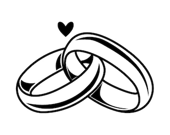 Wedding Rings SVG, Engagement Ring Clipart, Marriage SVG, Ring Cut File, Cricut Silhouette, Love Symbol Design