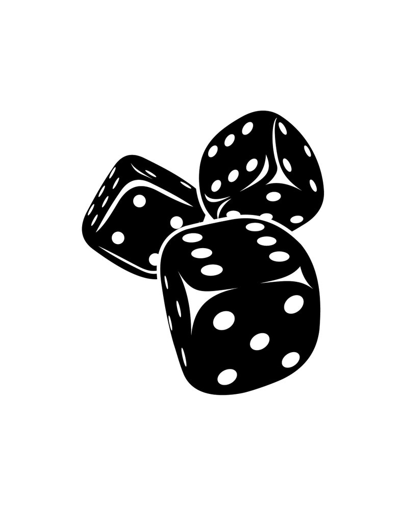 Dice Black Silhouette Instant Downloads SVG, PNG, EPS Digital Download ...