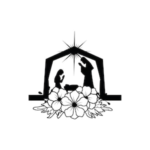 Nativity SVG, Nativity scene svg, Christmas SVG, Holiday Decoration Decal, Vinyl Cut File, Nativity Cricut, Silhouette files svg dxf png jpg
