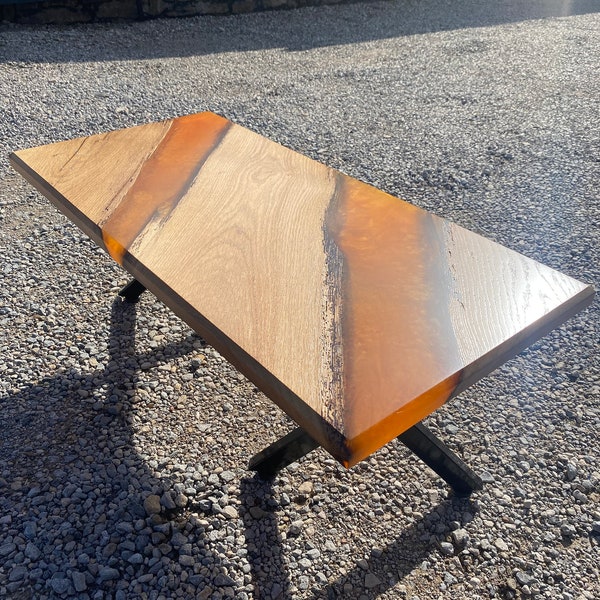 Table basse Epoxy Orange