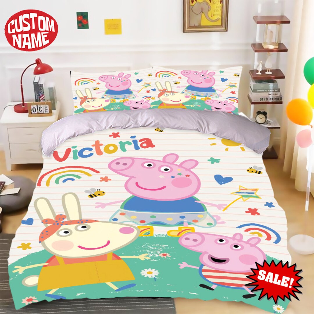Personalized Pig Bedding Set Pig and Friend Bedding Pig Etsy