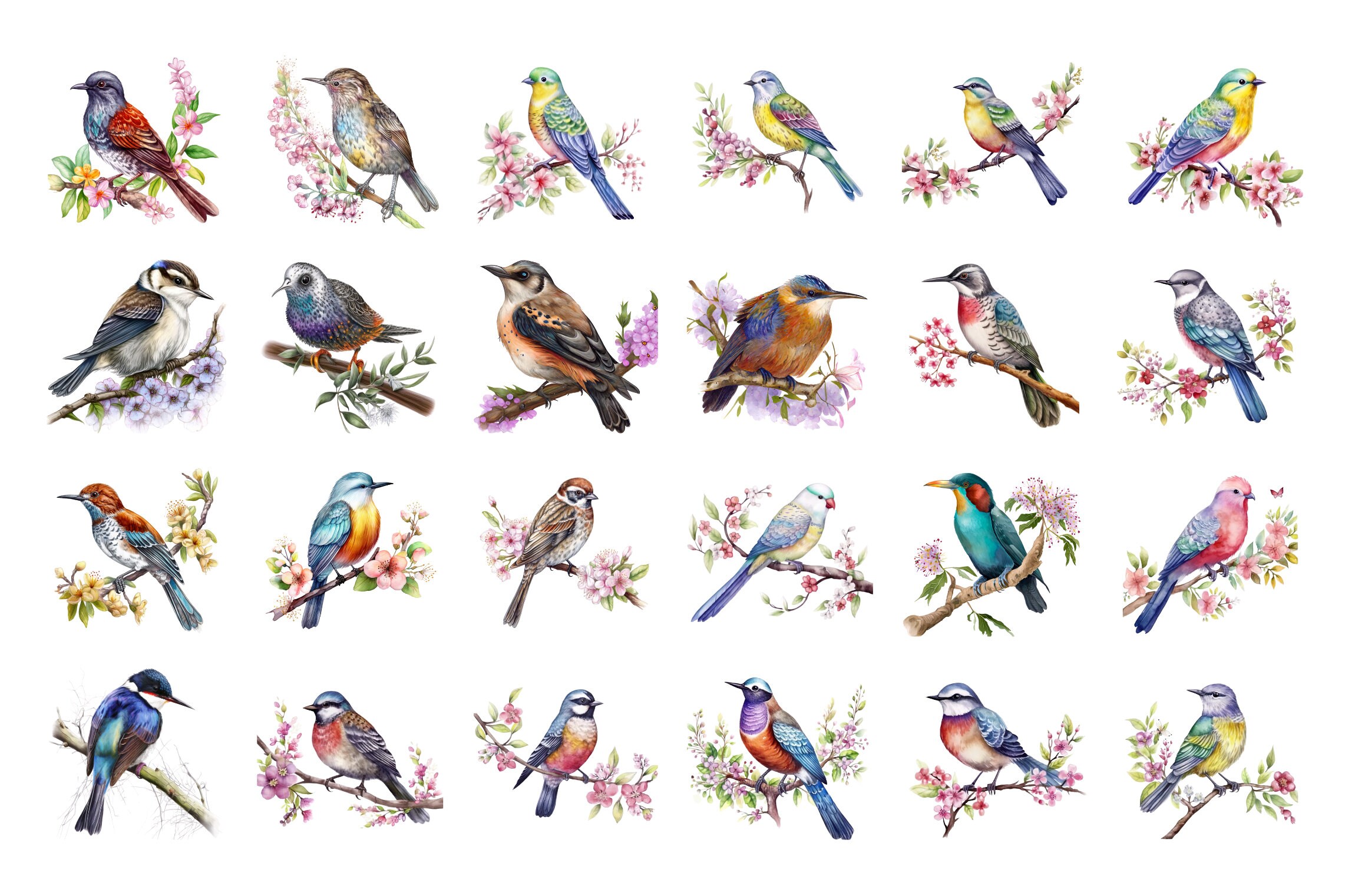 100 Watercolor Birds Clipart Bundle, Spring Birds Clipart, Birds Bundle ...