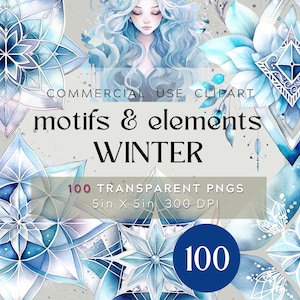 100 PNG winter vintage elementen, Victoriaanse motieven, commercieel gebruik, transparante achtergrond. aquarel clipart, sneeuwvlok junk journal BUNDEL