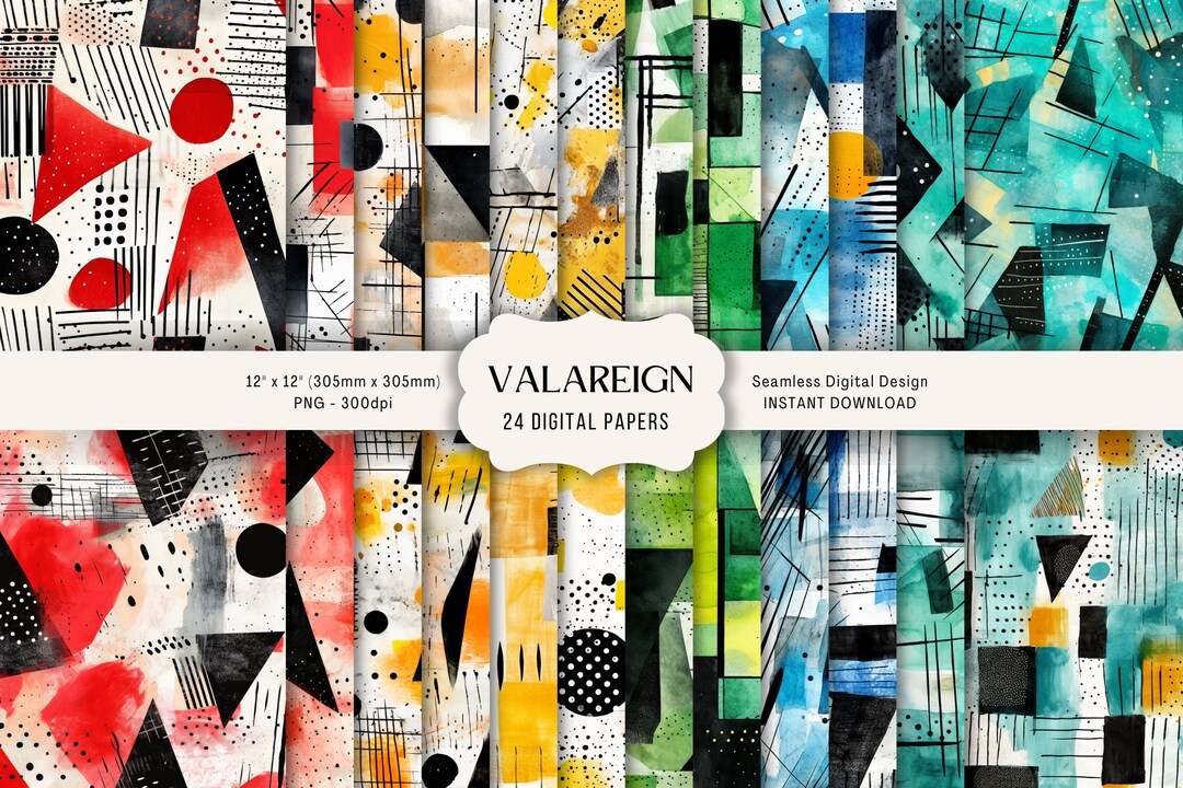 Masculine Seamless Pattern Paper, Watercolor Digital Junk Journal Pages ...