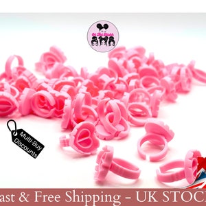 Eyelash Glue Holder Heart Individual Eyelashes Extention Micro Blade Tattoo Ink Cup Blossom Ring Cup UK