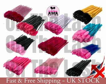 Disposable Eyelash Brushes Mascara Wands Eyebrow Spoolie Applicator Cosmetic Kit Colourful Cute Colours