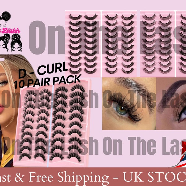 10 Pairs Handmade Russian Strip Lashes DD Curl False On The Lash Eyelashes Natural Lashes Strips Curl Pack 5 Styles Wispy Volume Extensions