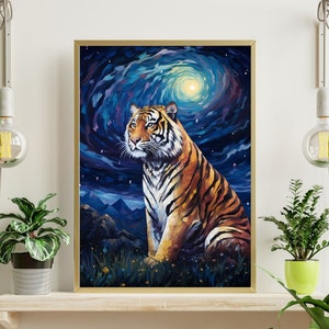 Starry Night Tiger Jigsaw Puzzle 300/500/1000 Piece