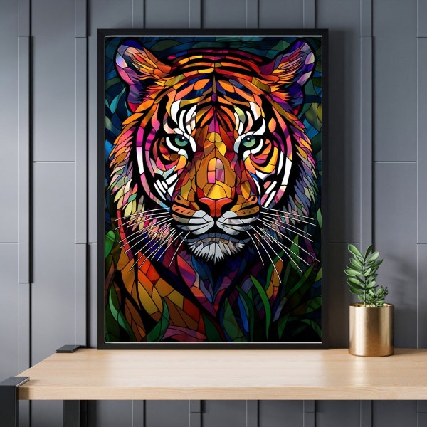 Stained Glass Tiger Jigsaw Puzzle 300/500/1000 Piece