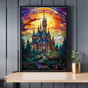 Stained Glass Castle Jigsaw Puzzle 300/500/1000 Piece